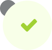 A green check mark in the middle of a circle.
