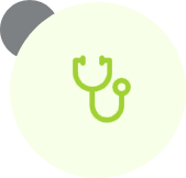 A stethoscope is shown on the side of a green background.