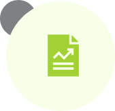 A green document with an arrow going up.