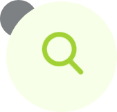 A green and white circle with a magnifying glass on it.